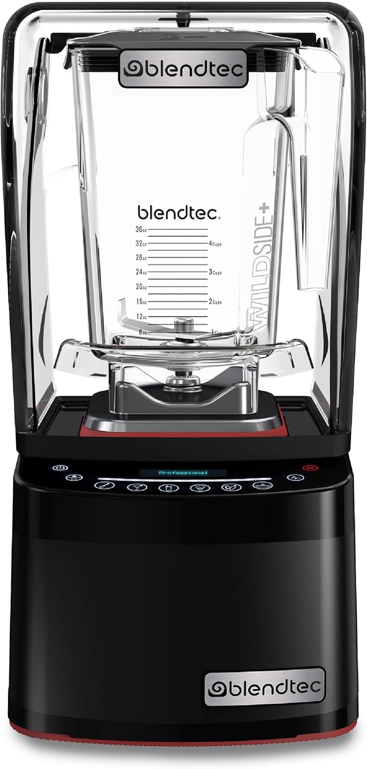 Blendtec Professional 800 - Blender with WildSide+ Jar (90 oz) for Smoothies & Frozen Drinks - Quietest Professional-Grade Power - 11-Speed Touch Slider - Easy to Clean - Black