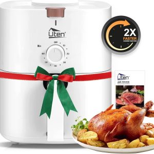 4.2 Quart Compact Air Fryer,4L 1500W Air Fryer Oven Pizza Cooker with Rapid Air Circulation,30 Minute Timer and Adjustable Temperature Control with Recipe,White