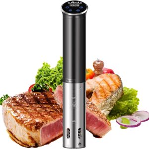 Sous Vide, Wancle 1100W Immersion Circulator, IPX7 Sous Vide Cooker, Small Space-Saving Design, Sous Vide Machines with Accurate Temperature Control, Black, 120V