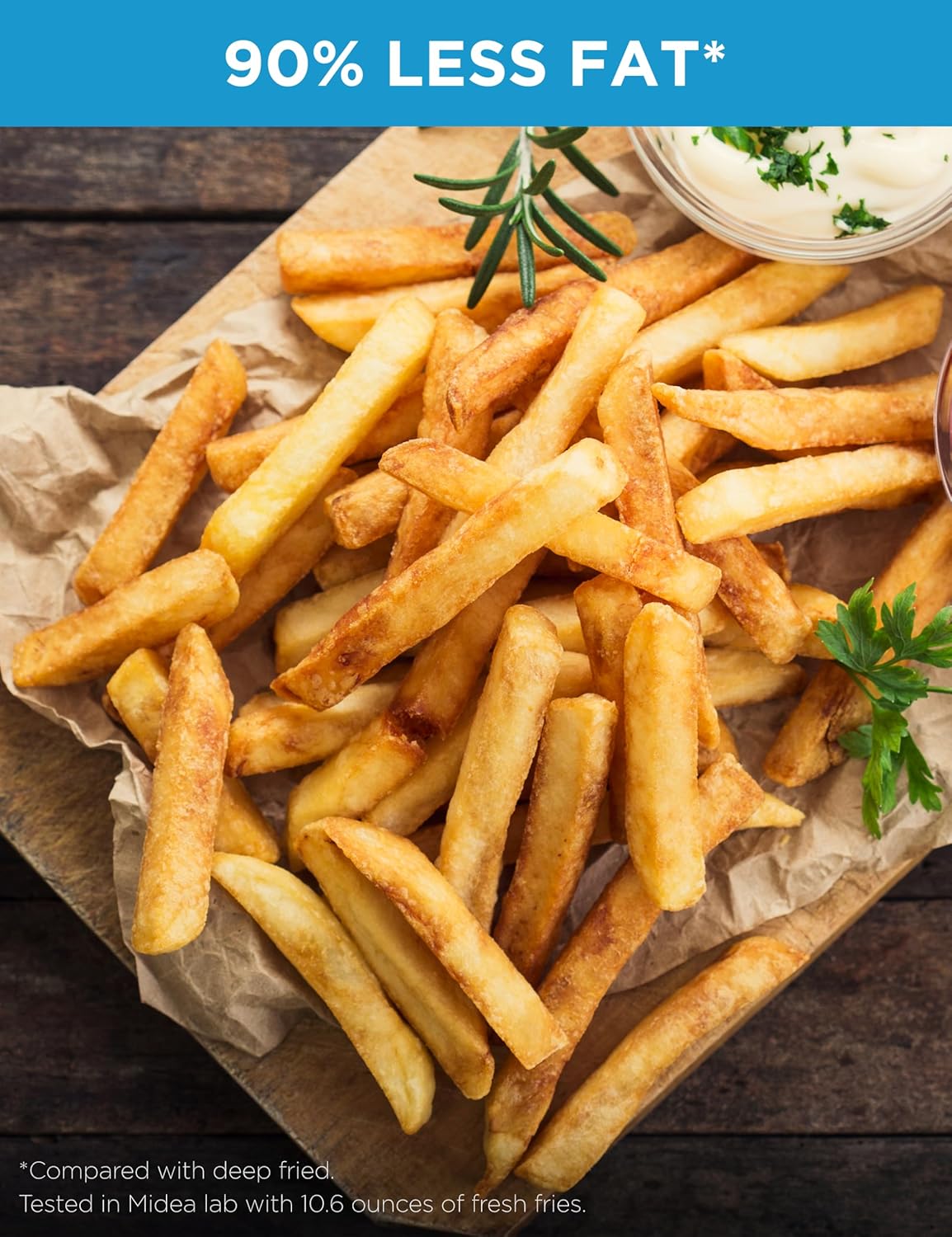 Midea Air Fryer 5.5 Quart with See-Thru Window, Rapid Air Technology, 9 Preset Menus for Quick and Easy Meals,1 Minute Button and Favorite Function, 90% less oil - Image 5