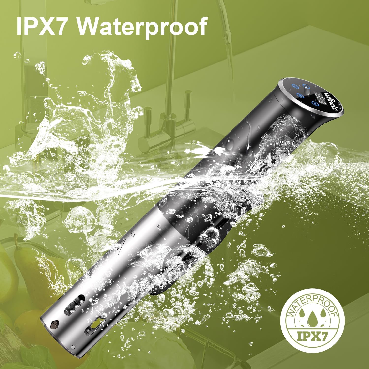 Sous Vide, Wancle 1100W Immersion Circulator, IPX7 Sous Vide Cooker, Small Space-Saving Design, Sous Vide Machines with Accurate Temperature Control, Black, 120V - Image 3