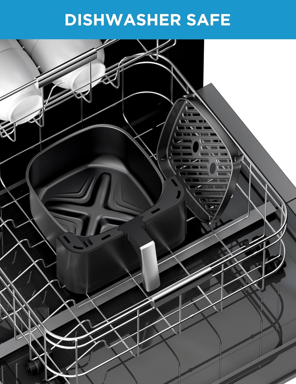 Midea Air Fryer 5.5 Quart with See-Thru Window, Rapid Air Technology, 9 Preset Menus for Quick and Easy Meals,1 Minute Button and Favorite Function, 90% less oil - Image 7