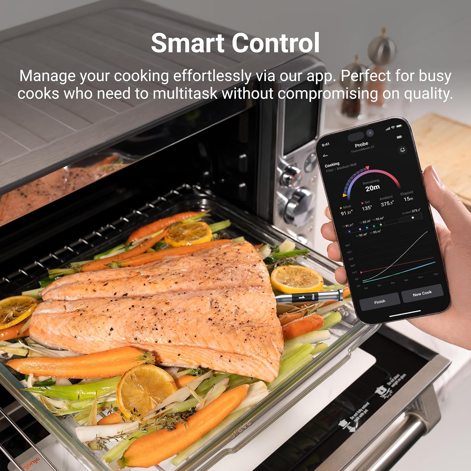 ThermoMaven Wireless Bluetooth Smart Meat Thermometer: Standalone Base, Smart WiFi Thermometer with Sub-1G, 6 Sensors NIST Certified Accuracy, 2 Probes, for BBQ, Grill, Oven, Smoker, Rotisserie - Image 4