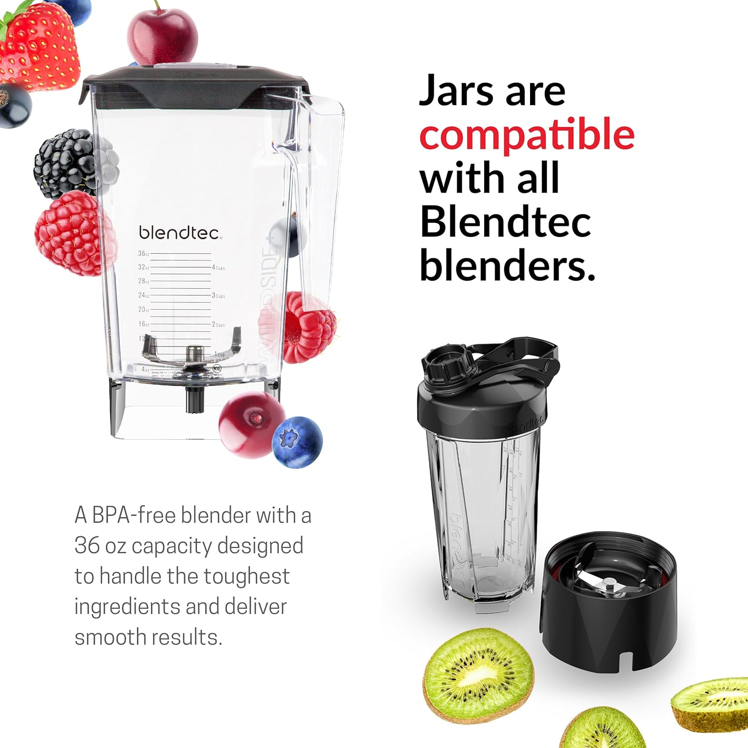 Blendtec Professional 800 - Blender with WildSide+ Jar (90 oz) for Smoothies & Frozen Drinks - Quietest Professional-Grade Power - 11-Speed Touch Slider - Easy to Clean - Black - Image 3