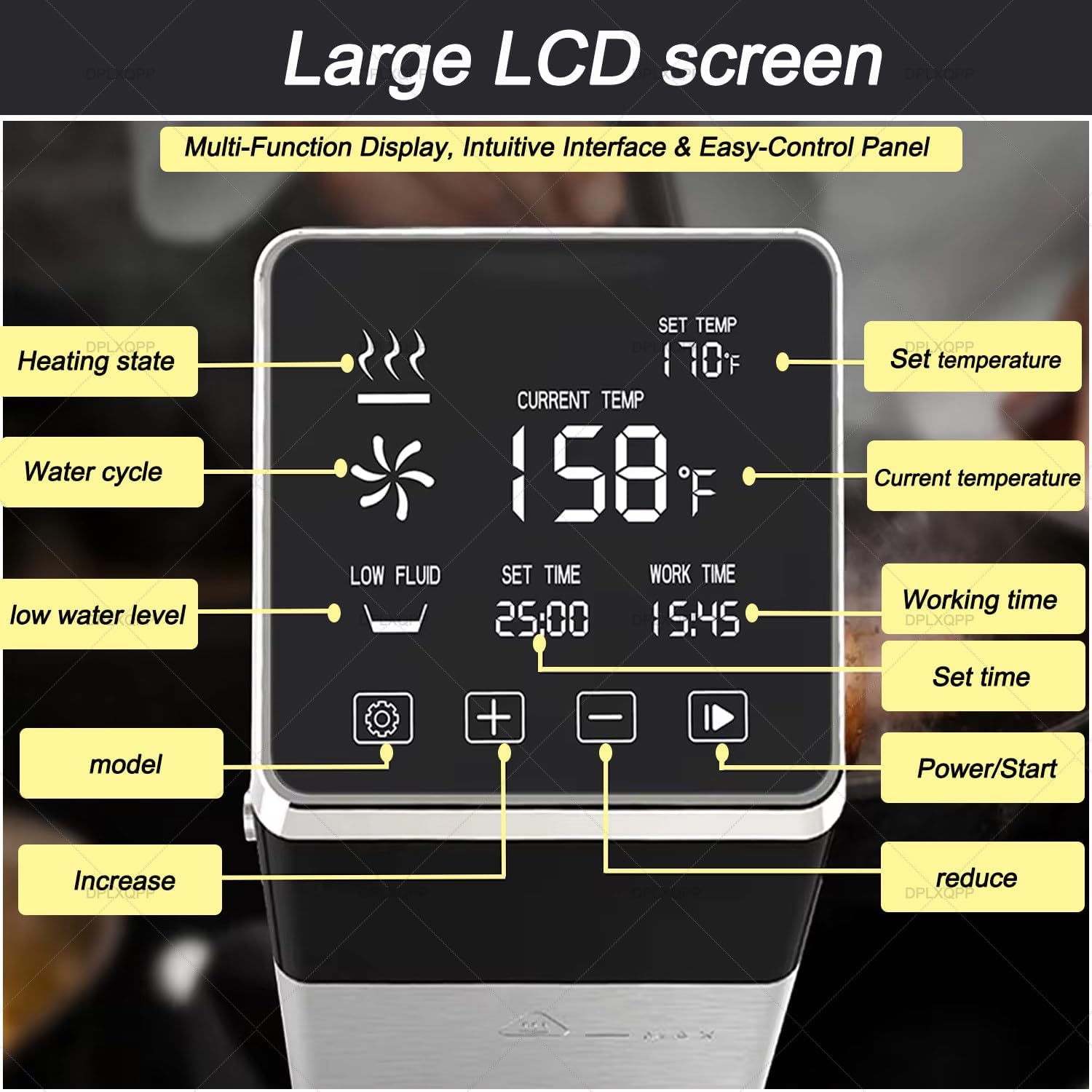 1600w High-Power Commercial Sous Vide Immersion Circulator,Fast Heating for 70l Water Bath,Professional Sous Vide Machine for Restaurants with Precise Temp Control - Image 3