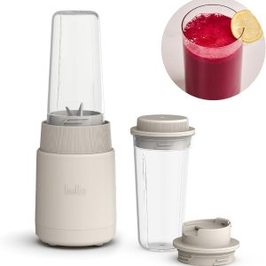 bella 6 Pcs Portable Rocket Blender, Juicer & Smoothie Maker, Press & Twist Design, EverGood™ & BPA Free Dishwasher Safe Parts, 4 Tip Stainless Steel Blade, Cord Wrap, 240 Watt Motor, Oatmilk