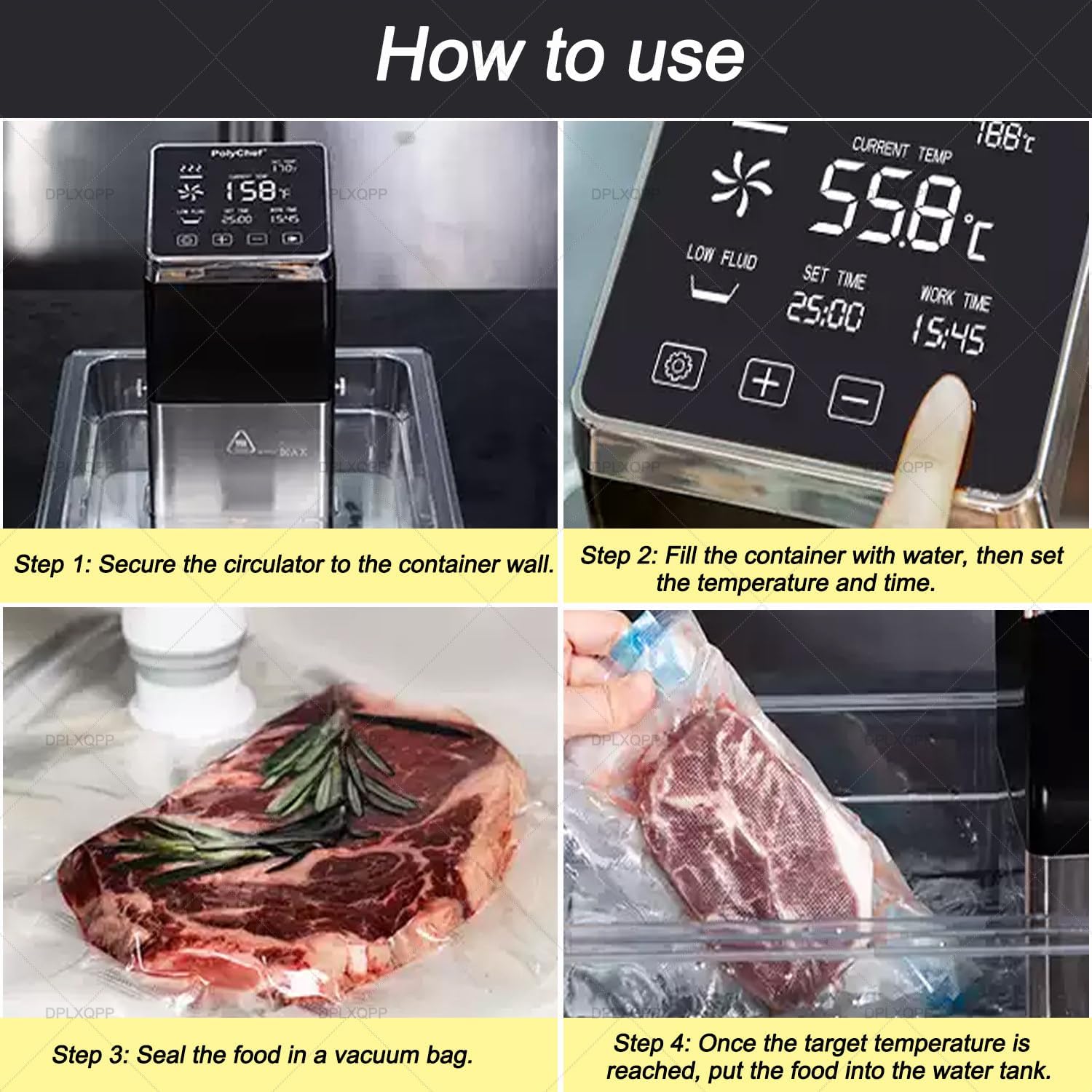 Commercial Sous Vide Machine 1600w,70l Large-Capacity Immersion Circulator,±0.1°c Precision for Restaurant Hotel Kitchen,Sous Vide Cooker with Powerful Water Pump - Image 3