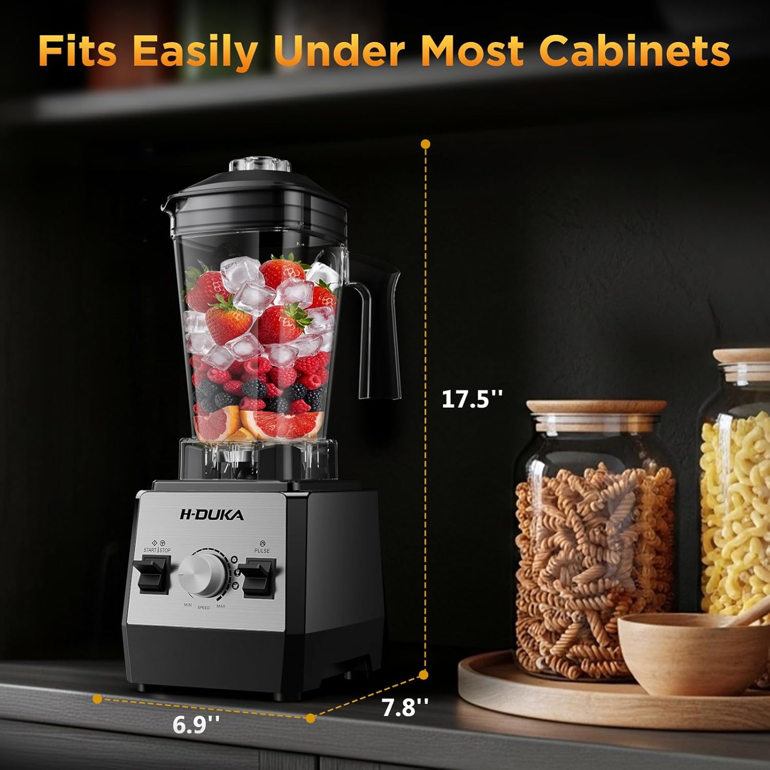 64 Oz Container for Smoothie Blender, Blenders for Kitchen with BPA-Free Cups, Blender for Smoothies for Ice Crushing, Frozen Drink, Sauces, Dishwasher Safe - Image 4