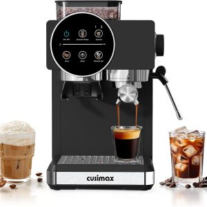 CUSIMAX Espresso Machine with Grinder, 20 Bar Professional Expresso Coffee Machines with Milk Frother Steam Wand, Espresso Maker with 60oz Removable Water Tank, Cappuccino & Latte Machine for Home