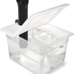 EVERIE Sous Vide Container 12 Quart EVC-12 with Collapsible Hinged Lid Compatible with Anova Nano or AN500-US00 or Anova Pro 3.0 or Anova Mini, Also Fits Instant Pot