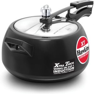Hawkins Contura Hard Anodized Induction Compatible Extra Thick Base Pressure Cooker, Black, 5L