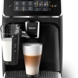 Philips 3200 Series Fully Automatic Espresso Machine, LatteGo Milk Frother, 5 Coffee Varieties, Intuitive Touch Display, 100% Ceramic Grinder, AquaClean Filter, My Coffee Choice, Black (EP3241/54)
