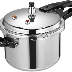 DOITOOL 4.2 Quart Aluminum Pressure Cooker Stovetop Fast Cooking Pot Pressure Canner Compatible for Induction Cookers and Gas Stoves, Silver (4L)
