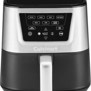 Cuisinart Air Fryer, Large 6-Quart Basket with 4 Cooking Functions to Air Fry, Bake, Roast, and Keep Warm, 3 Presets, PFAS-Free, Dishwasher-Safe Parts, AIR-180, Black & Stainless Steel