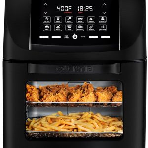 Gourmia Air Fryer - 14 Qt All-in-One Oven with Rotisserie, Digital Display with 12 Presets, Roast, Bake, Broil, Dehydrate, Dishwasher Safe Accessories, Black