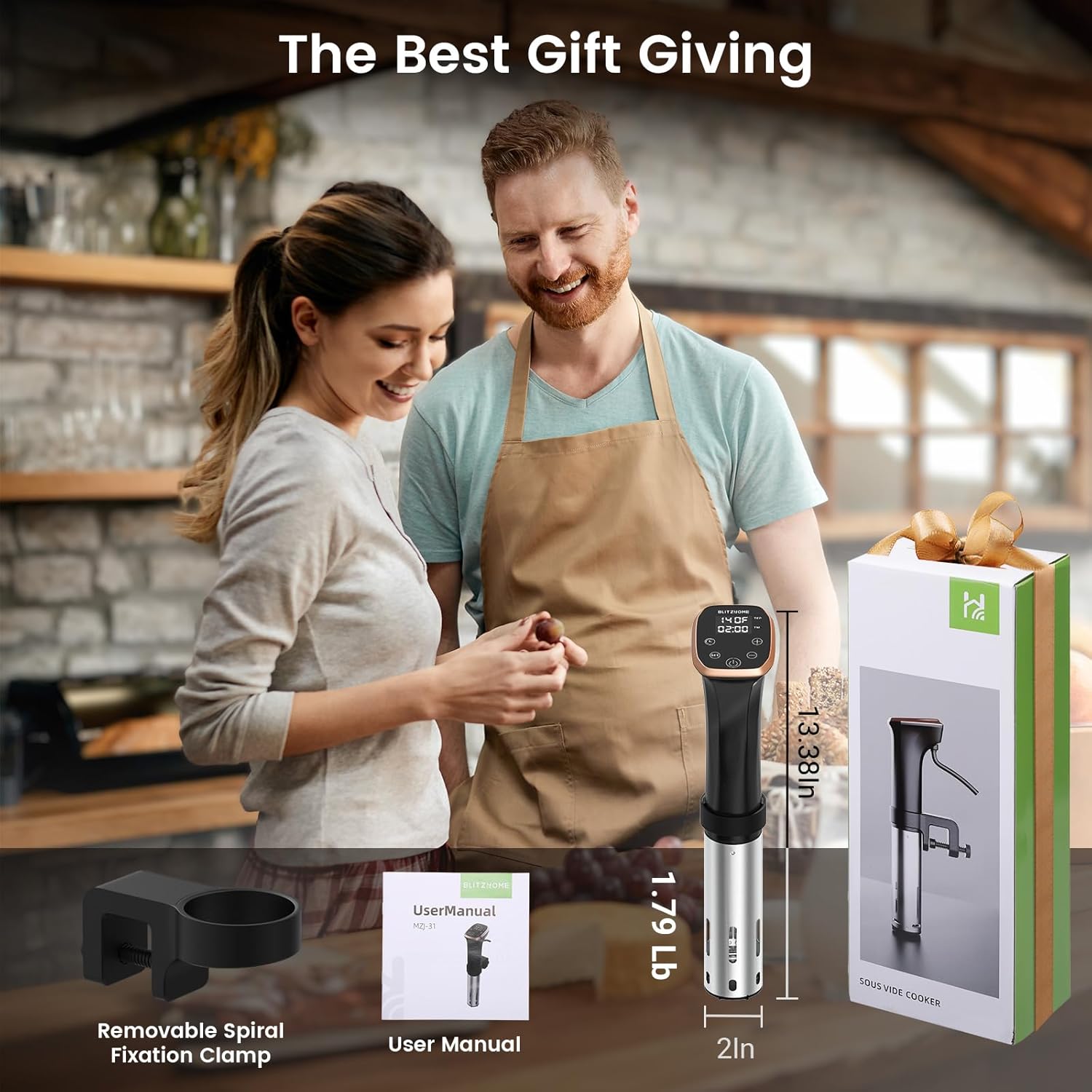 BLITZHOME Sous Vide Cooker, IPX7 Waterproof Compact Sous Vide Machine Pro, with Recipes, Accurate Temperature & Timer, Fast Heating, 1100W Ultra Quiet Stainless Precision Immersion Circulator… - Image 8