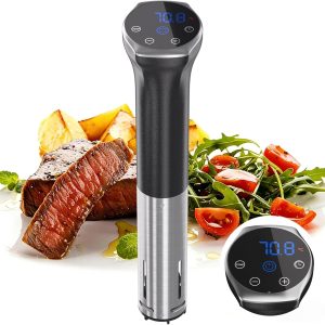 Sous Vide Machine 1100W Upgraded Sous Vide Cooker Ultra-quiet Working Sous Vide Cooker Immersion Circulator, Touch Control, Accurate Temperature, Digital Timer, IPX7 Waterproof Sous Vide