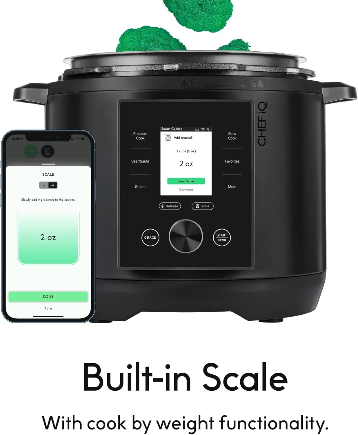 CHEF iQ Smart Pressure Cooker with WiFi and Built-in Scale - Easy-to-Use 10-in-1 Multicooker with 500+ Guided Recipes - Rice Cooker, Slow Cooker, Instant Meals for Foodies - 6 Quart - Family Size - Image 5