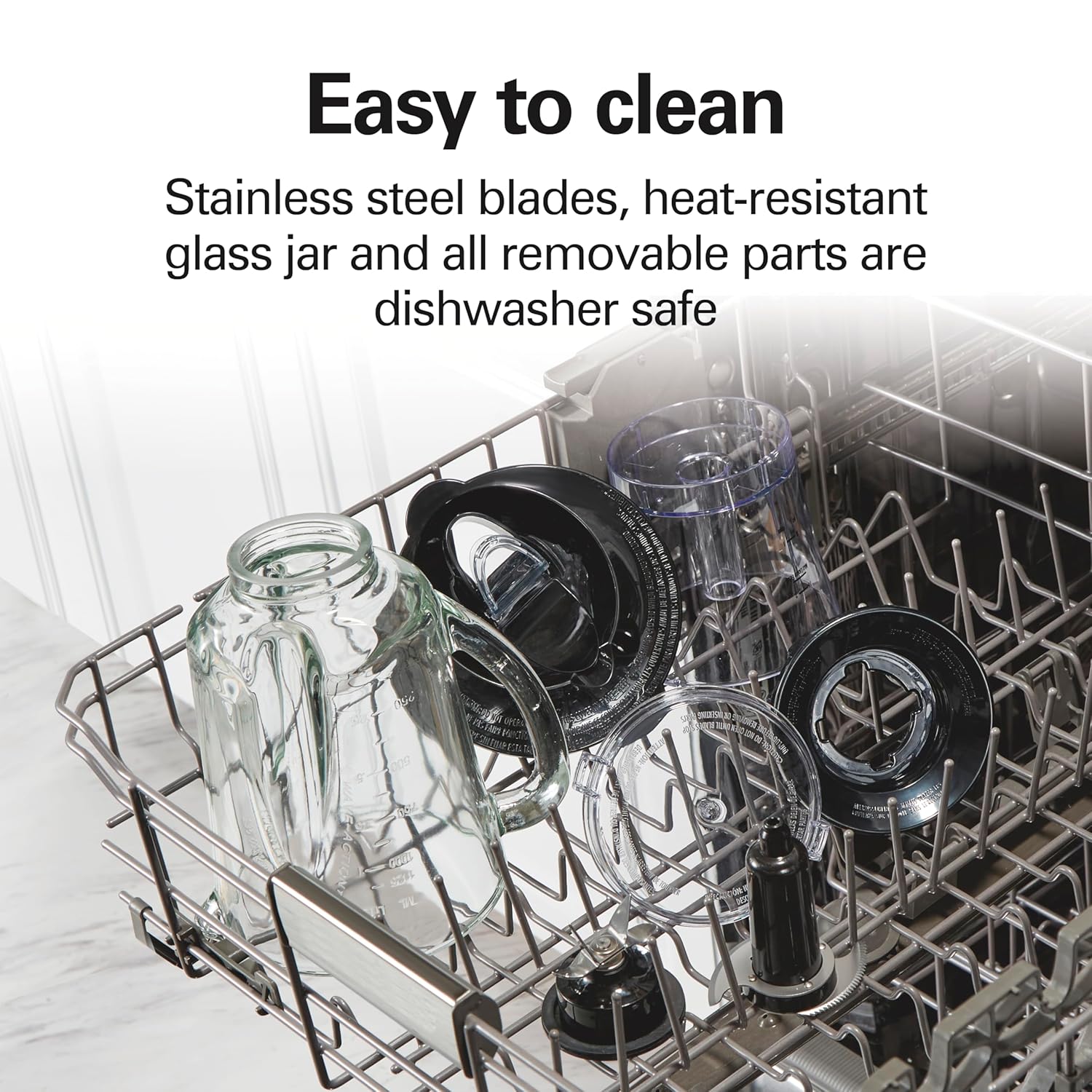 Hamilton Beach Power Elite Blender for Smoothies with 3-Cup Vegetable Chopper, Mini Food Processor, 40oz Glass Jar, 12 Functions for Puree, Ice Crush, Black and Stainless Steel (58149) - Image 7