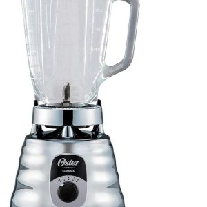 Oster Original 3 Speed Chrome Blender, 6 Times more Durable Motor, 10 Times Stronger, 5 Cup Glass Jar