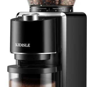Conical Burr Coffee Grinder, Electric Coffee Bean Grinder for Precise Grinding, 35 Settings, 2–12 Cup Selector, Anti-Static Design for Home Use, Black