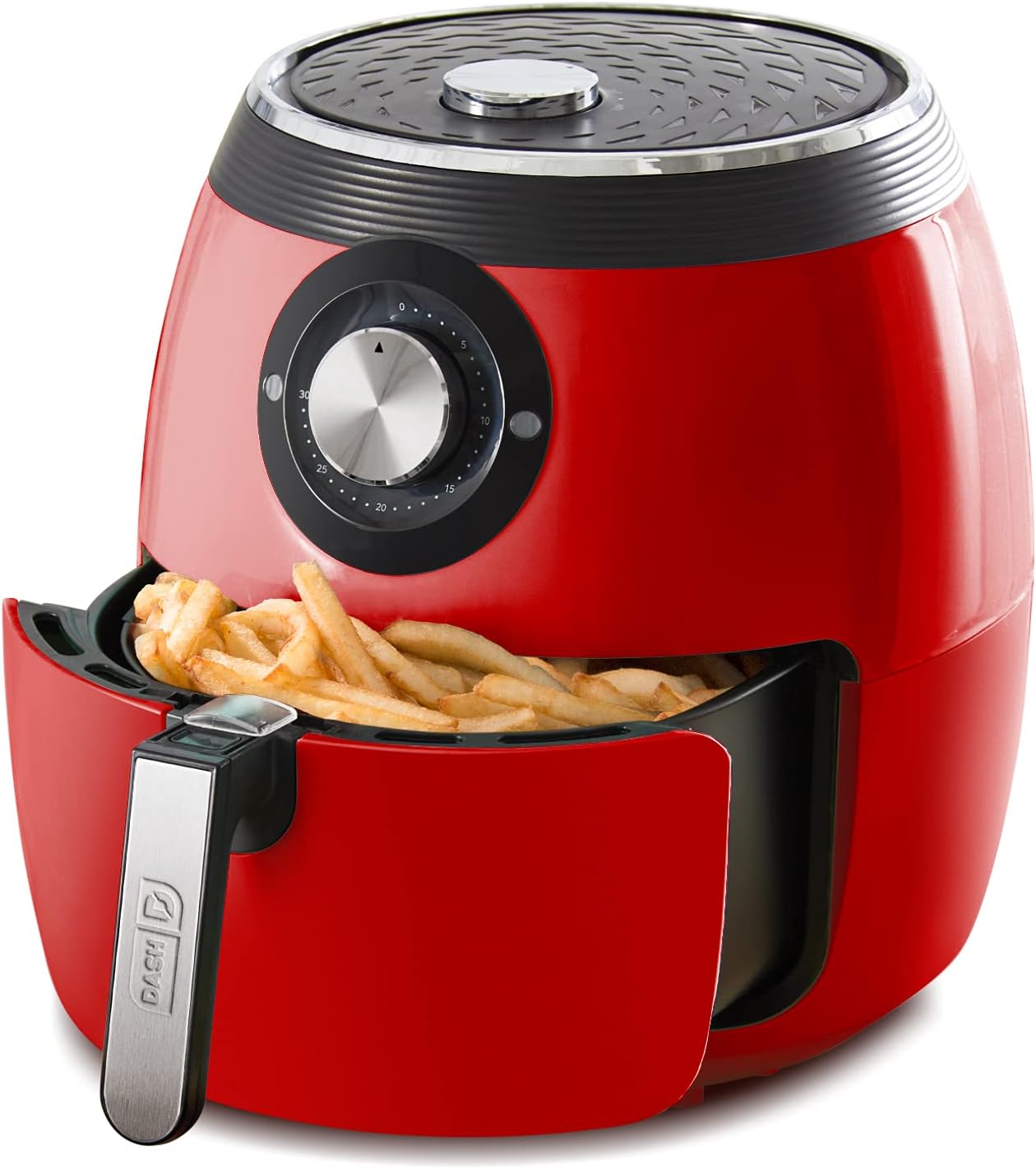 Dash Deluxe Air Fryer - Adjustable Temperature Control & Auto Shut-Off Feature - AirCrisp® Technology - Spacious Nonstick Basket - 1700 Watt - 6 Quarts - Red