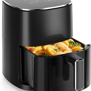 Sweetcrispy 6QT Air Fryer with Window, Square Airfryer Oven 12-in-1 for Family, 400°F Rapid Air Crispy Technology, Roast Bake Dehydrate, Nonstick & Easy-Clean Basket