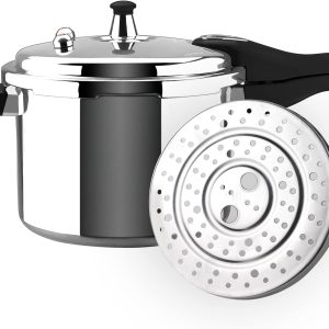MAGEFESA Avant 6.2-Quart Aluminum Pressure Cooker, Compatible with Gas, Electric & Ceramic Stoves, Stovetop Pressure Canner with Trivet