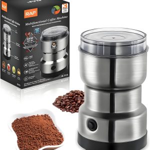 Electric Coffee Grinder,Multifunctional Coffee Bean Grinder,Food Grade 18/10 Stainless Steel Blades,Lightweight Design,Suitable for Beans,Spices and Herbs