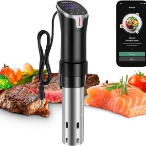 Sous Vide Cooker with APP Control,1100W Precision Sous Vide Machine with Digital Touch Screen,Ultra-quiet Immersion Circulator with Recipe and Timer for Beginners Home Chefs