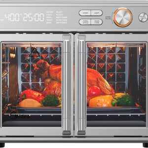 Midea Flexify Pro 10+4 Toaster Oven Air Fryer Combo, Graphene Juicy-Lock Cooking, French Door Countertop Oven, 450°F Flash Air Fry, 26.4 QT Stainless Steel