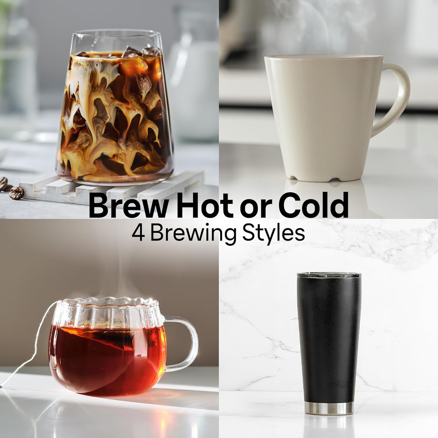 Braun MultiServe Plus 10-Cup Drip Coffee Maker - Hot & Cold Multi-Serve Brewer with Timer and Auto Start, Hot Water Dispenser, Over Ice Function, Stainless Steel & Pod-Free Design, KF9370SI - Image 5