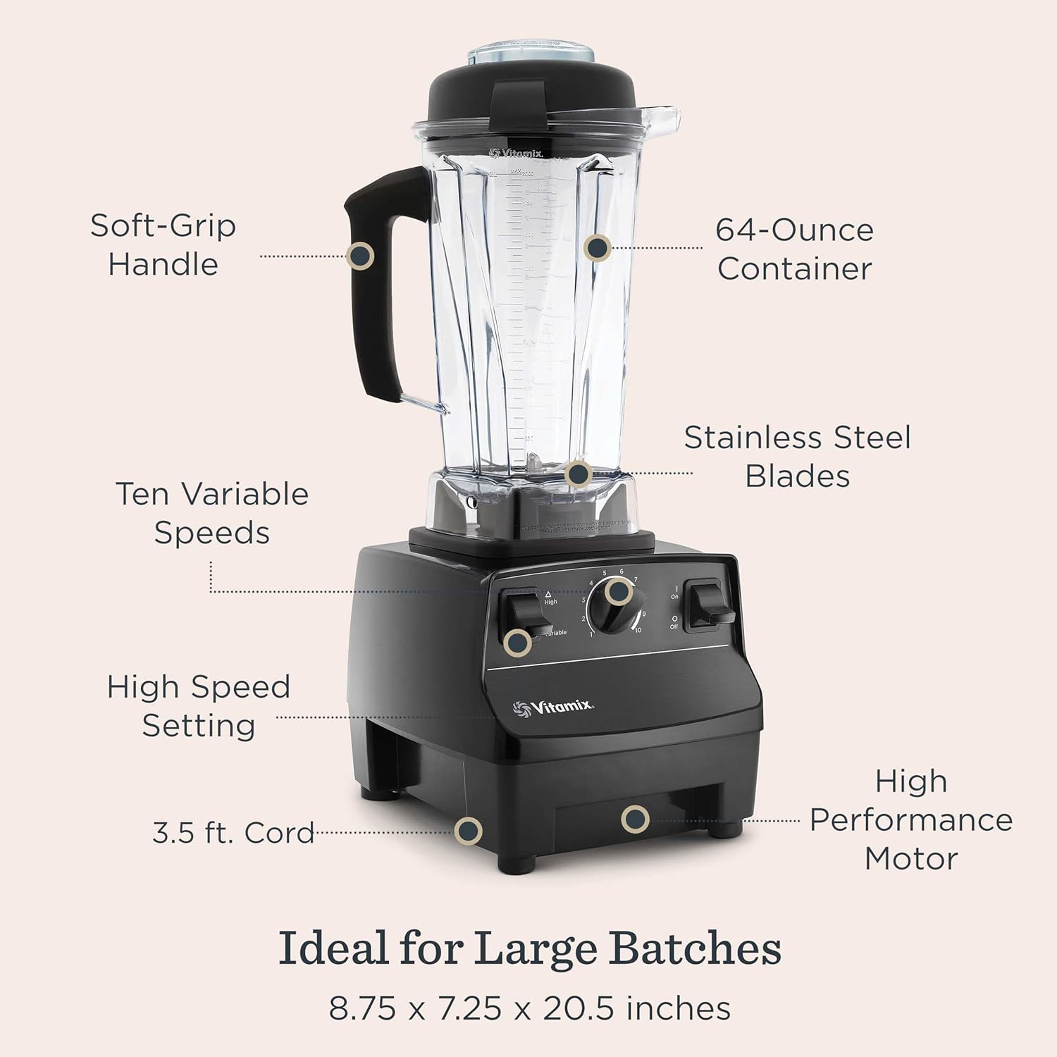 Vitamix 5200 Blender, Professional-Grade, 64 oz. Container, White - Image 4