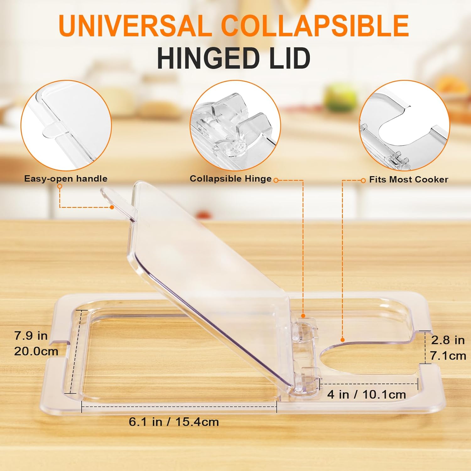 HOMENOTE Sous Vide Container 12 Quart with Universal Collapsible Hinged Lid,Complete Sous Vide Accessories Kit BPA Free,Compatible with Anova and Most Sous Vide Cookers(With Rack and Sleeve) - Image 3