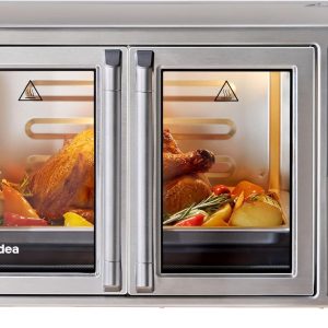 Midea Flexify Slim 8-in-1 French Door Toaster Oven Air Fryer Combo, Compact Countertop Oven with Infrared SpeedHeat, 25 Quart Capacity, Stainless Steel