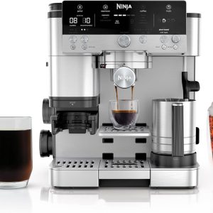 Ninja R-ES601 Luxe Café Premier Series Espresso Machine, Drip Coffee, Cold Brew, Grinder, Tamper, Frother, Silver (Renewed)