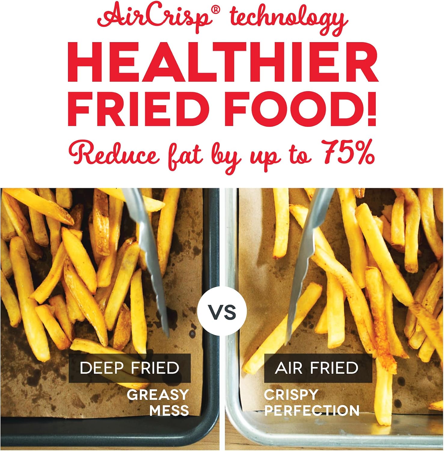 Dash Deluxe Air Fryer - Adjustable Temperature Control & Auto Shut-Off Feature - AirCrisp® Technology - Spacious Nonstick Basket - 1700 Watt - 6 Quarts - Red - Image 3