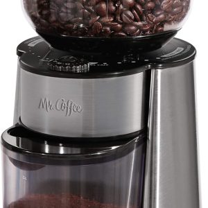 Mr. Coffee Automatic Burr Mill Coffee Grinder with 18 Custom Grinders Silver
