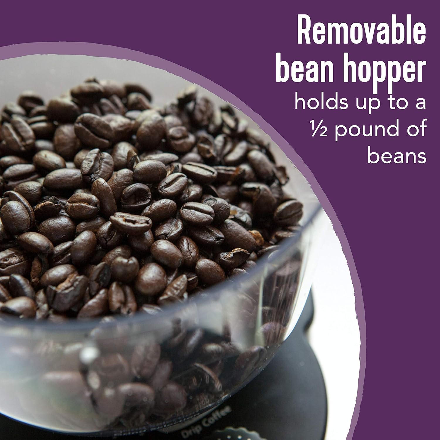 Mr. Coffee Automatic Burr Mill Coffee Grinder with 18 Custom Grinders Silver - Image 3